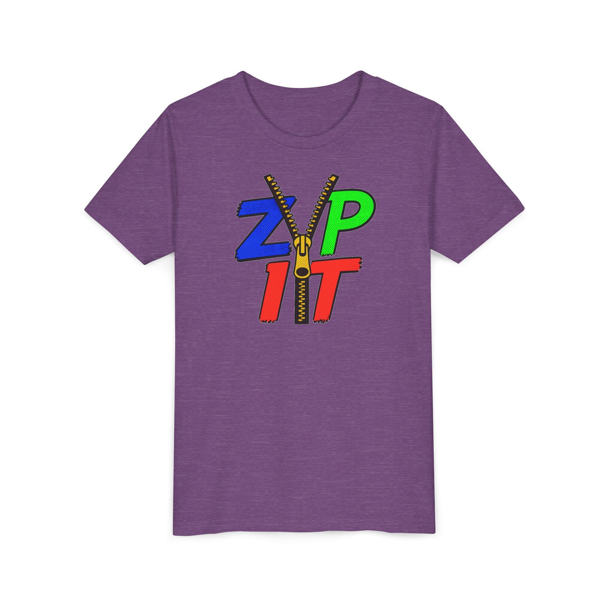 Youth Tee - "Zip It" Colorful Zipper Graphic