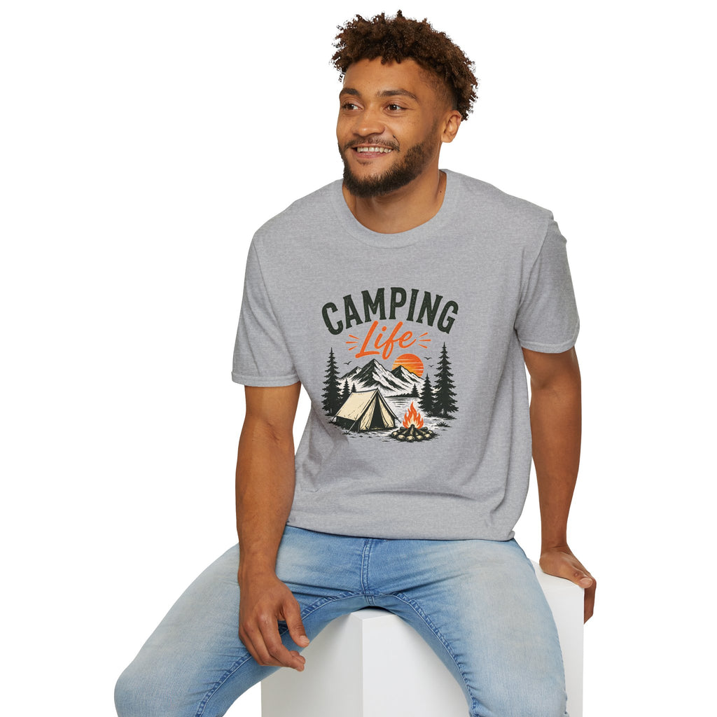 Camping Life T-Shirt — Vintage Tent & Campfire Outdoor Tee