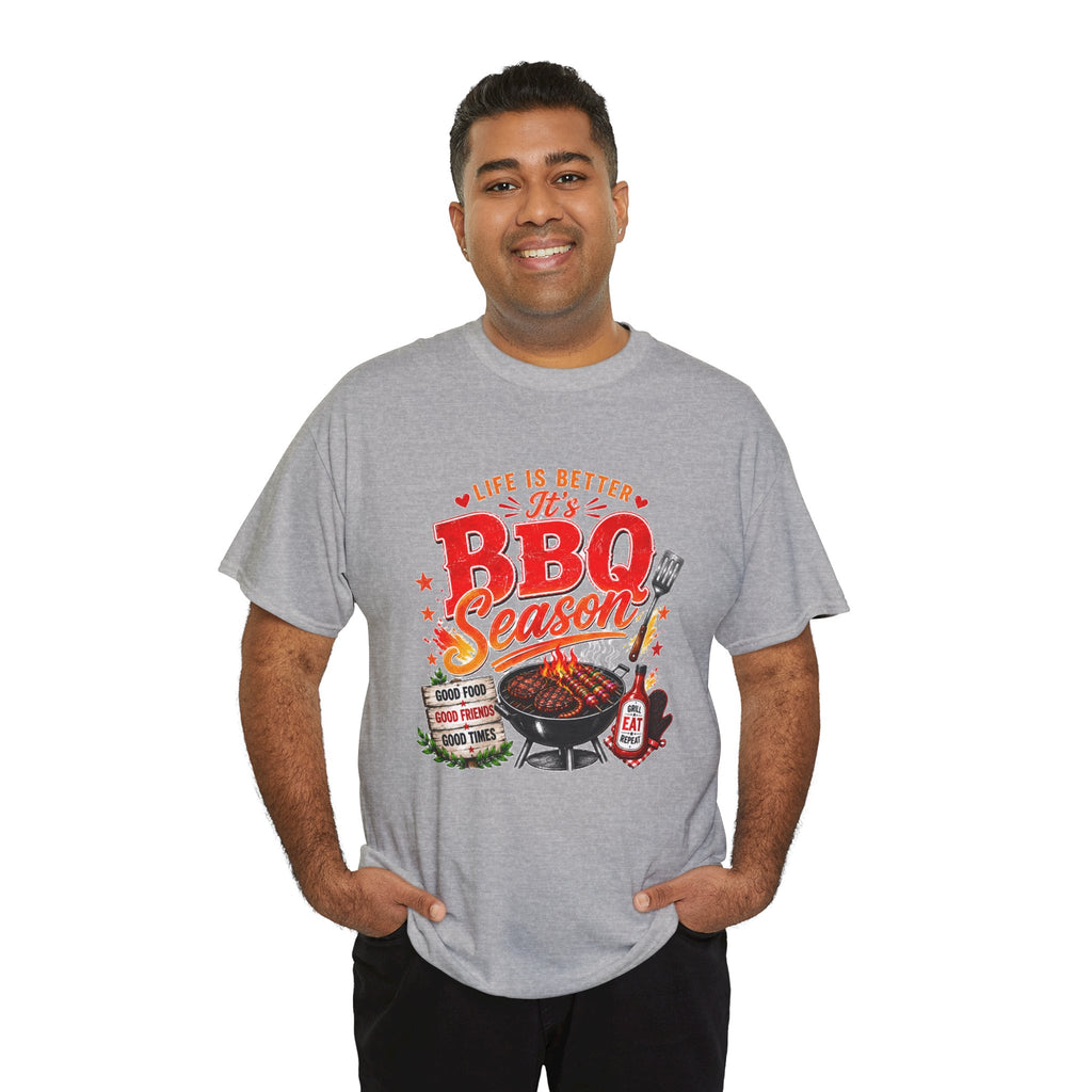 BBQ Season T-Shirt | Life Is Better It's BBQ Season Tee | Funny Grill Shirt | Summer Cookout Shirt | Barbecue Lover Gift | Backyard BBQ Tee