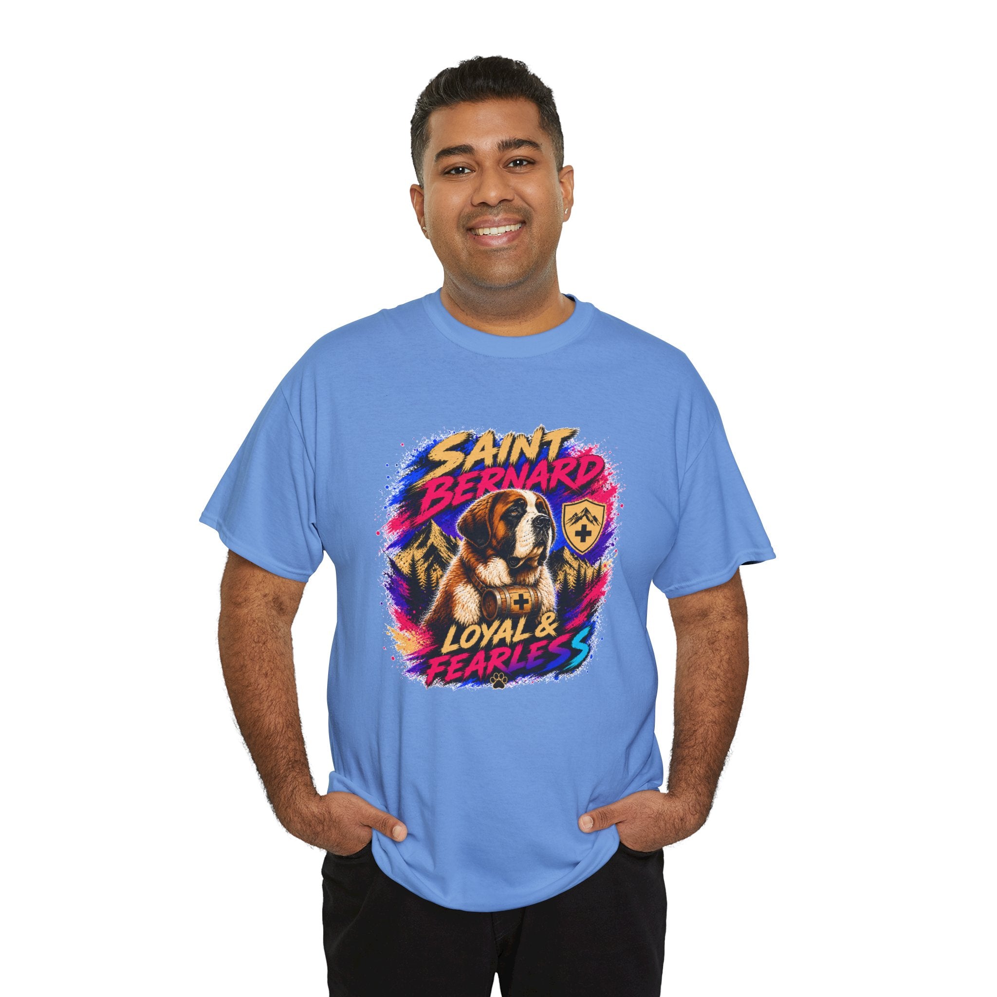Saint Bernard Dog Shirt, Loyal & Fearless T-Shirt, Colorful Saint Bernard Tee, Dog Lover Gift, Unisex Graphic Tee