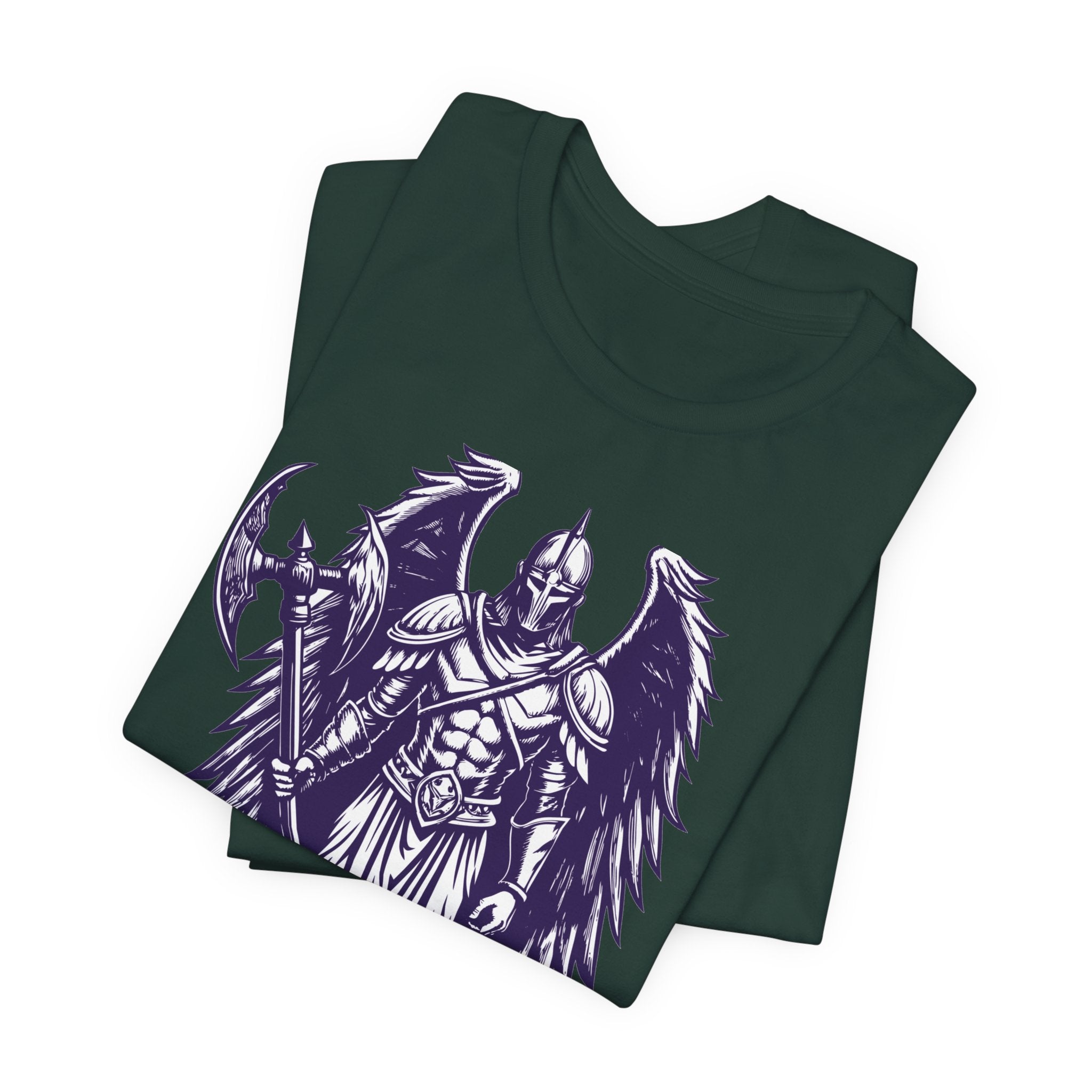 Fallen Angel Warrior T-Shirt | Gothic Fantasy Winged Knight Tee