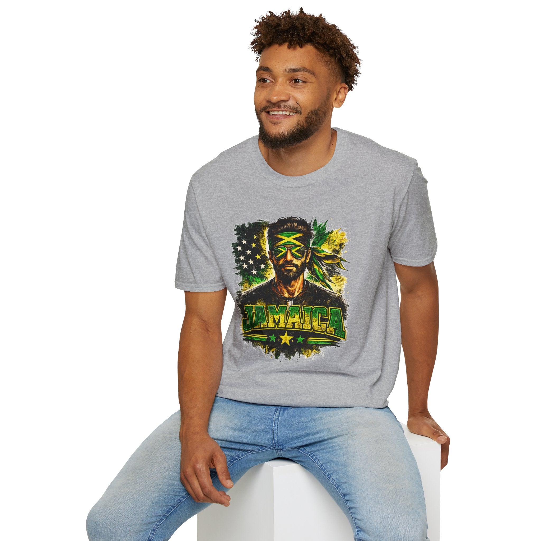 Jamaican Flag Portrait T-Shirt — Reggae Vibe Graphic Tee