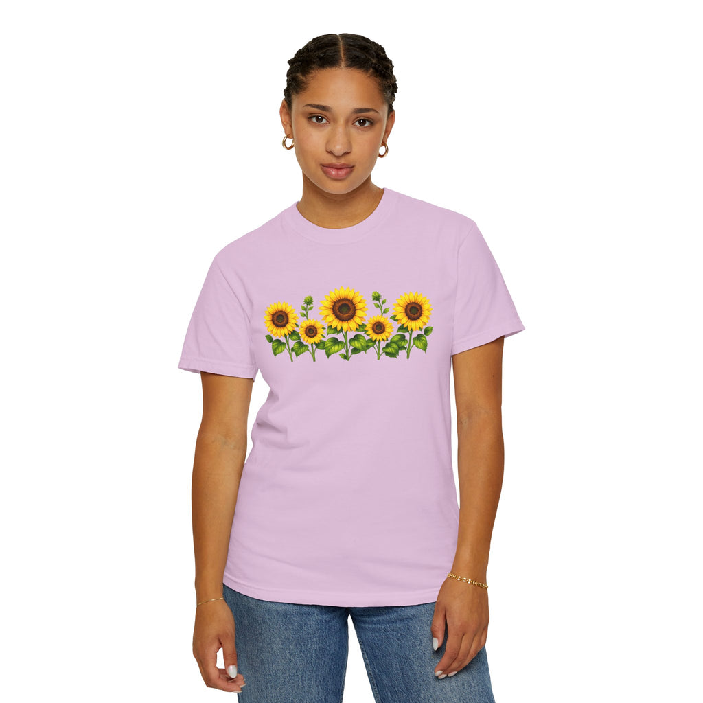 Sunflower Shirt for Women, Sunflower T-Shirt, Floral Graphic Tee, Botanical Shirt, Wildflower Tee, Comfort Colors 1717