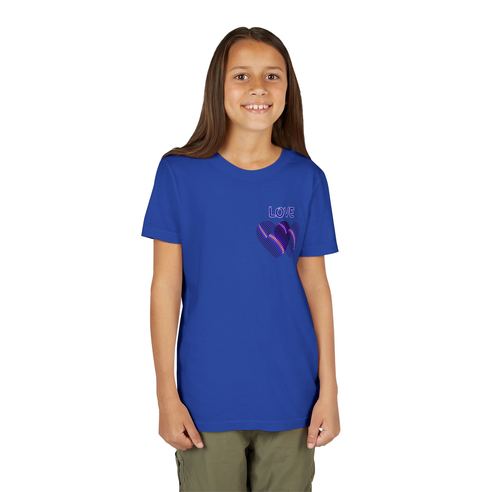Youth Tee — Purple Heart 'LOVE' Graphic Kids T-Shirt