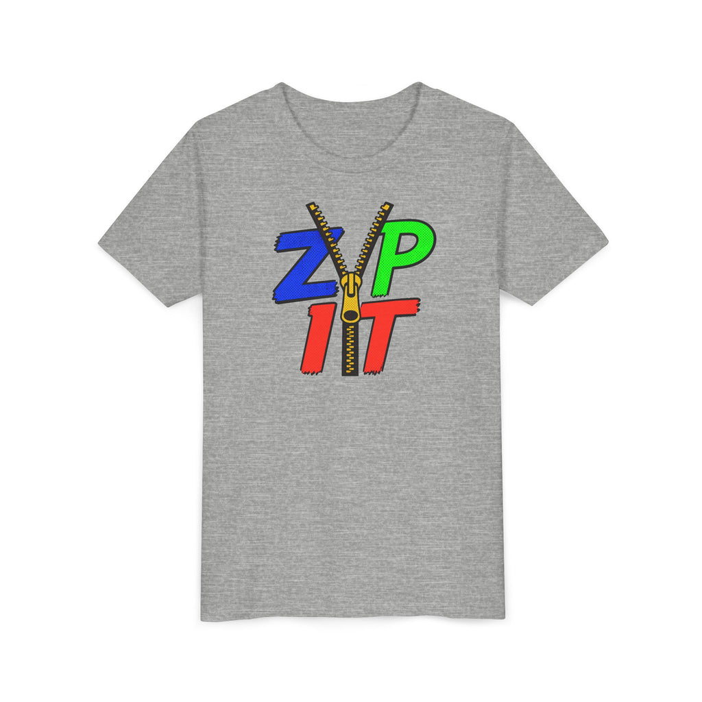 Youth Tee - "Zip It" Colorful Zipper Graphic