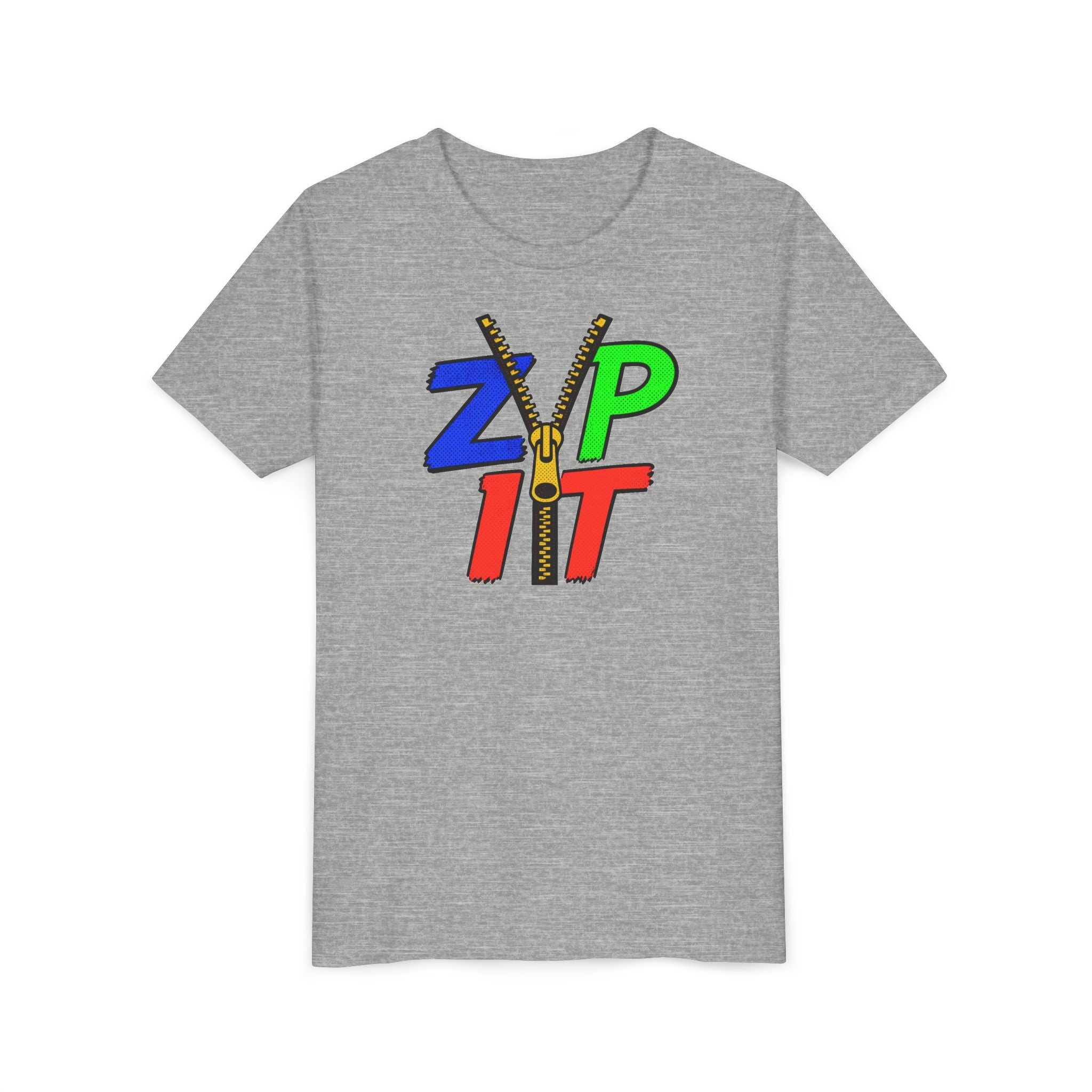 Youth Tee - "Zip It" Colorful Zipper Graphic