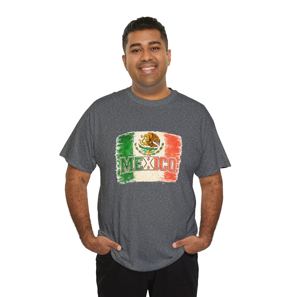 Mexico Flag Vintage T-Shirt — Distressed Mexican Emblem Tee