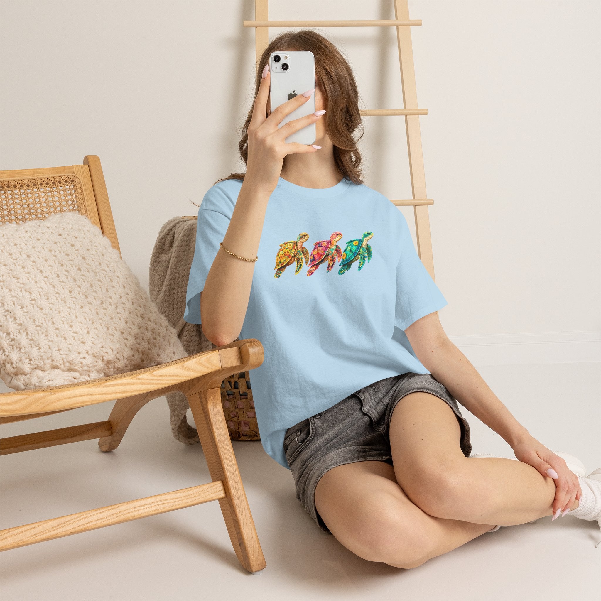 Sea Turtle T-Shirt, Colorful Sea Turtle Tee, Beach Lover Shirt, Ocean Lover Gift, Coastal Graphic Tee, Marine Life Shirt, Summer Vacation Tee