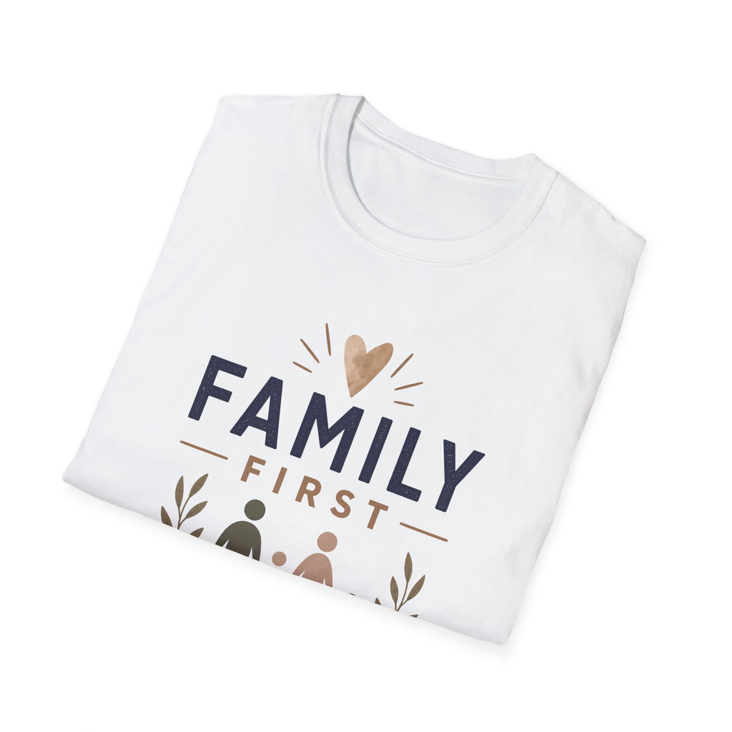 Family First T-Shirt | Matching Family Shirt | Cute Family Graphic Tee | Gift for Mom Dad Kids | Minimalist Family Shirt