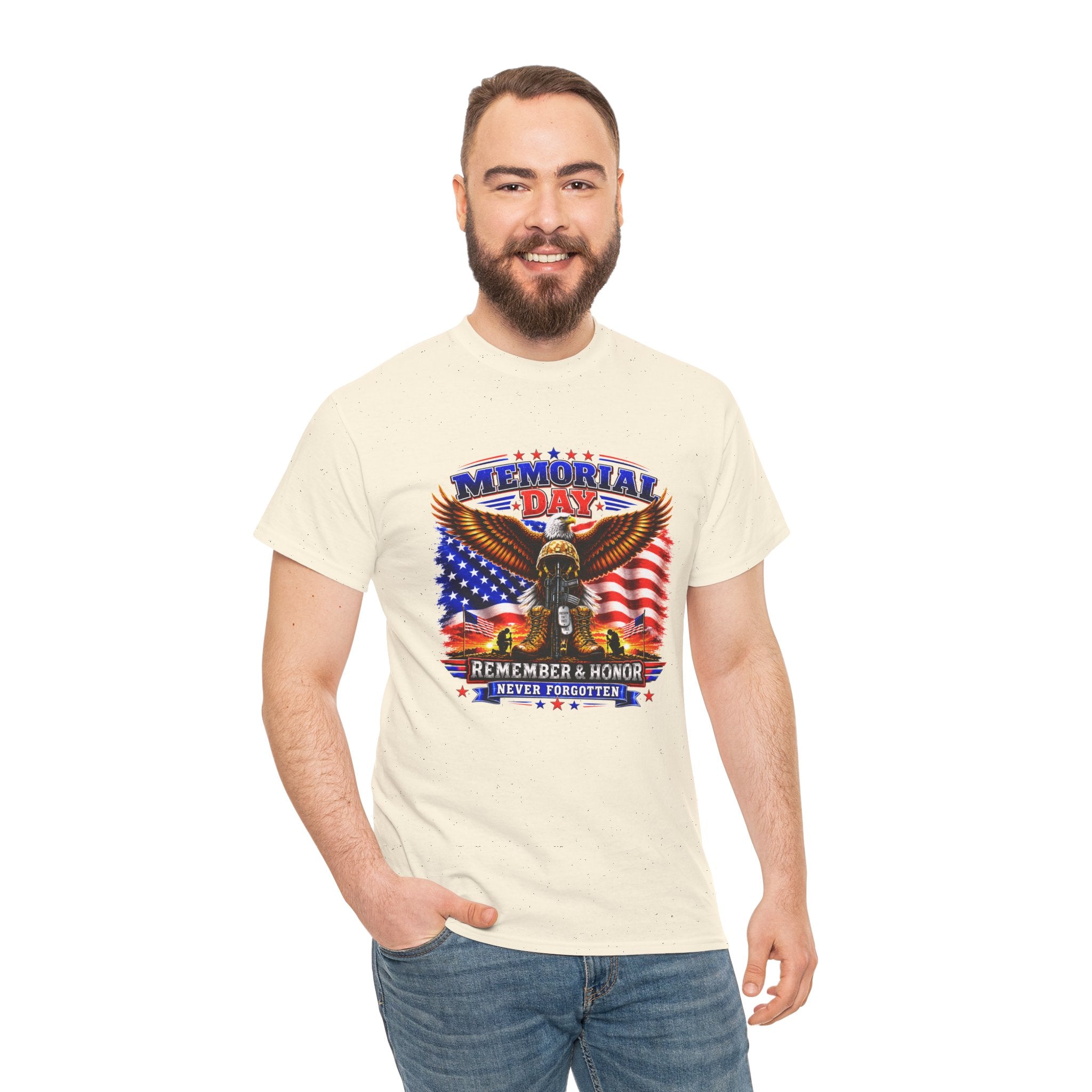 Memorial Day Shirt, Patriotic Eagle T-Shirt, Remember & Honor Tee, American Flag Graphic Shirt, Military Tribute Gift