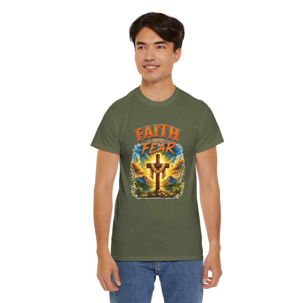 Faith Over Fear Christian T-Shirt | Cross Graphic Tee | Religious Unisex Shirt | Christian Gift