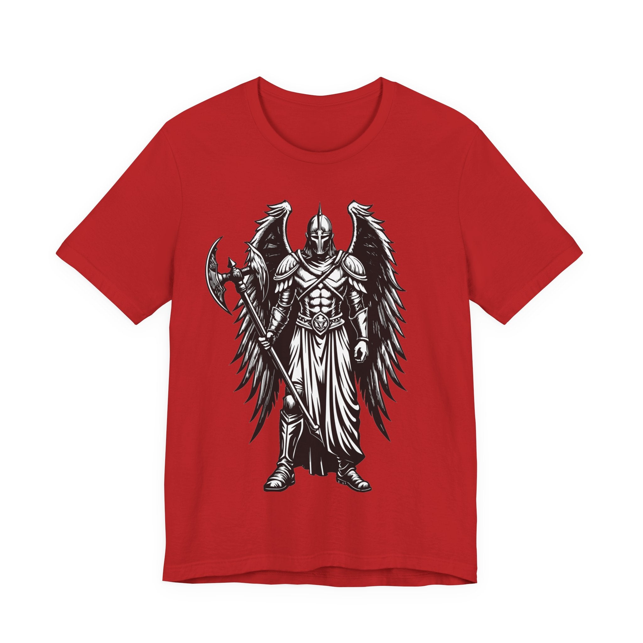 Angel of War Graphic Tee — Winged Knight Armor T-Shirt