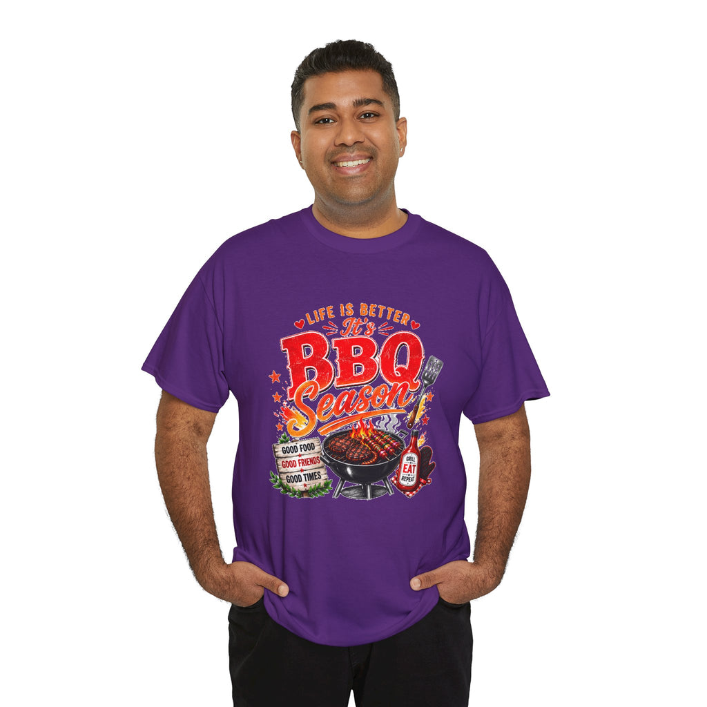 BBQ Season T-Shirt | Life Is Better It's BBQ Season Tee | Funny Grill Shirt | Summer Cookout Shirt | Barbecue Lover Gift | Backyard BBQ Tee