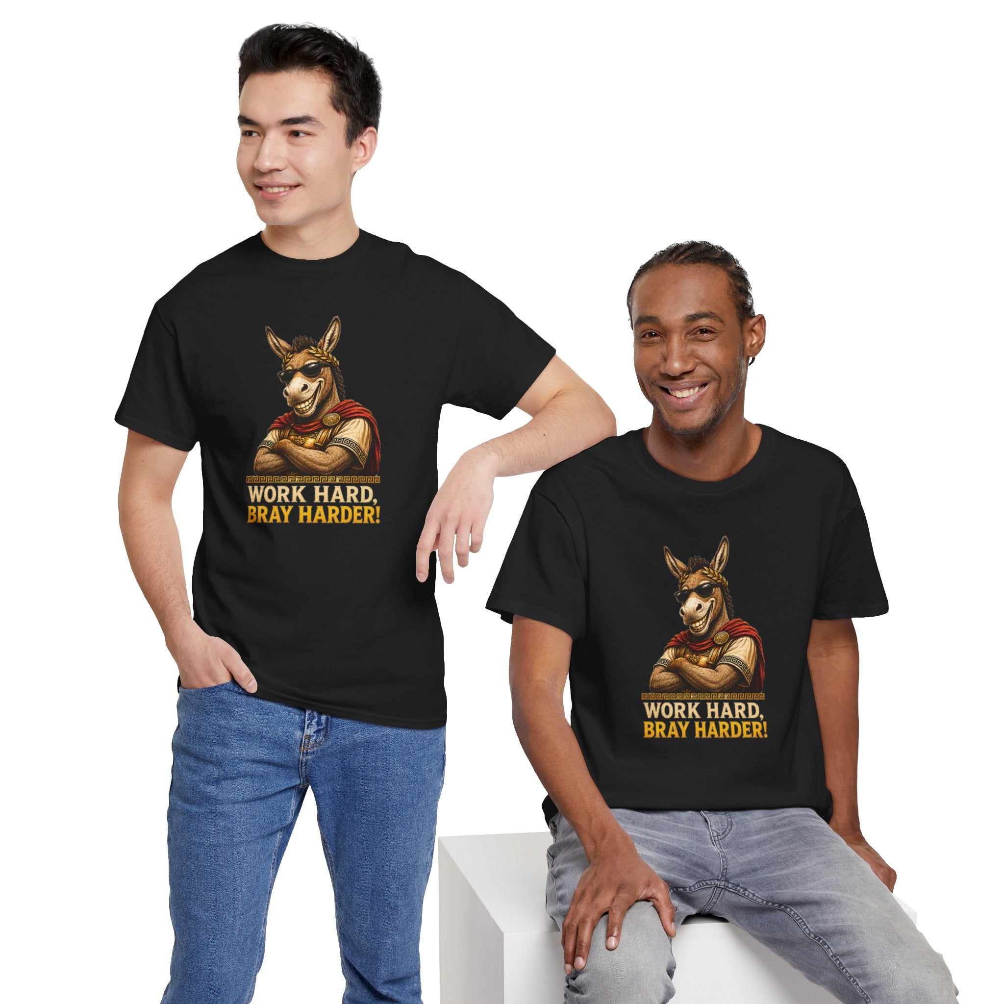 Work Hard Bray Harder T‑Shirt — Funny Donkey Motivational Tee