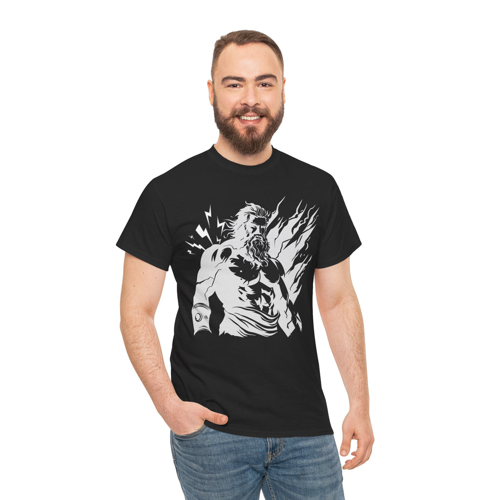 Mythic Thunder God Tee — Vintage Lightning Warrior Graphic T-Shirt