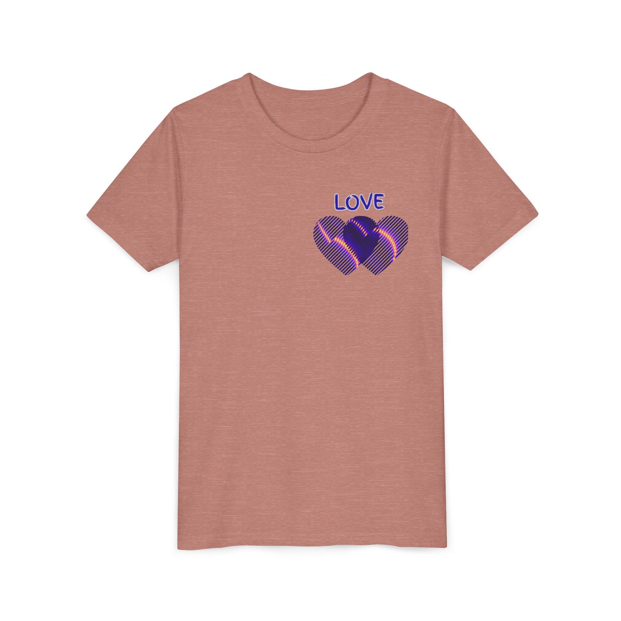 Youth Tee — Purple Heart 'LOVE' Graphic Kids T-Shirt
