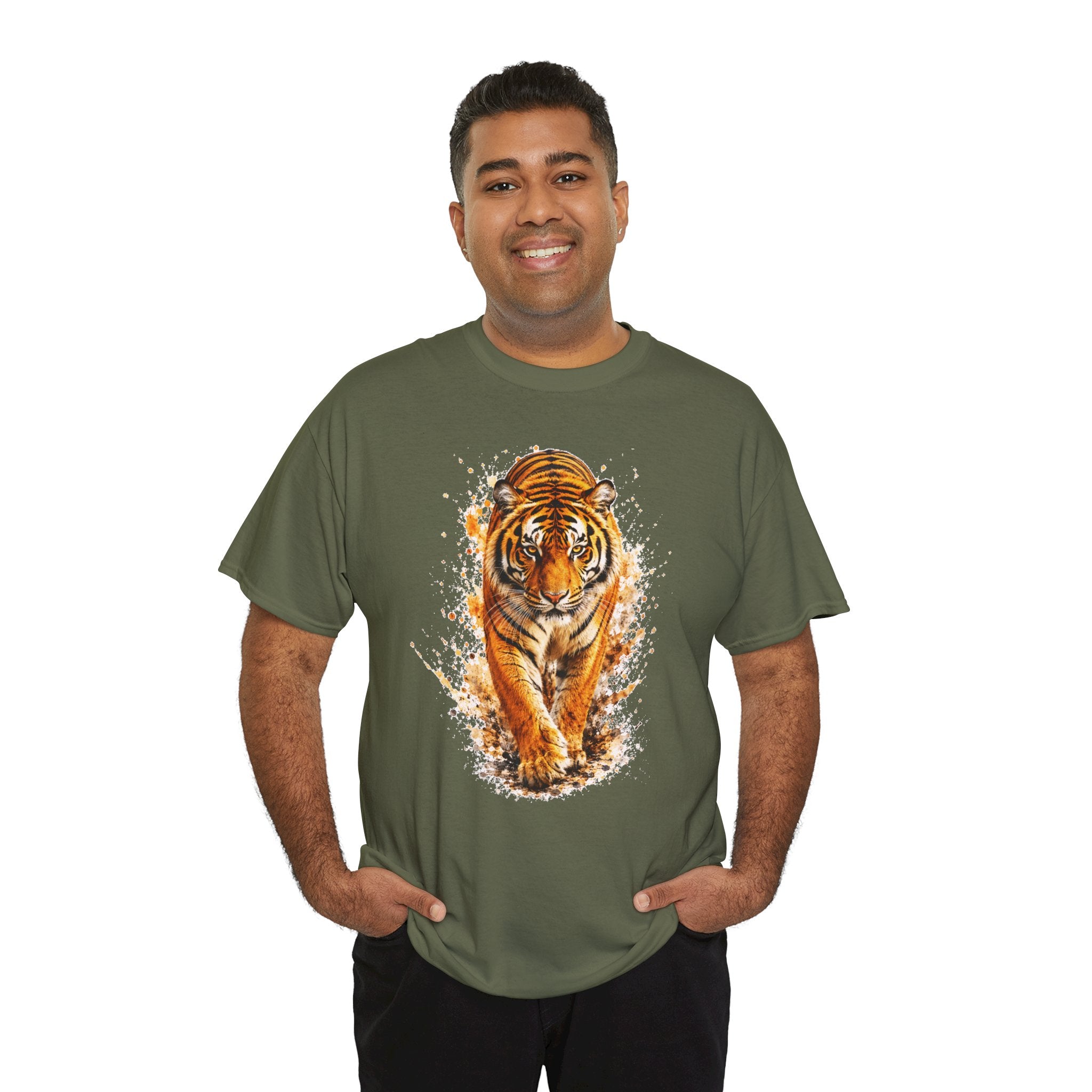Majestic Tiger T-Shirt, Watercolor Tiger Graphic Tee, Unisex Wildlife Shirt, Tiger Lover Gift, Animal Art Tee