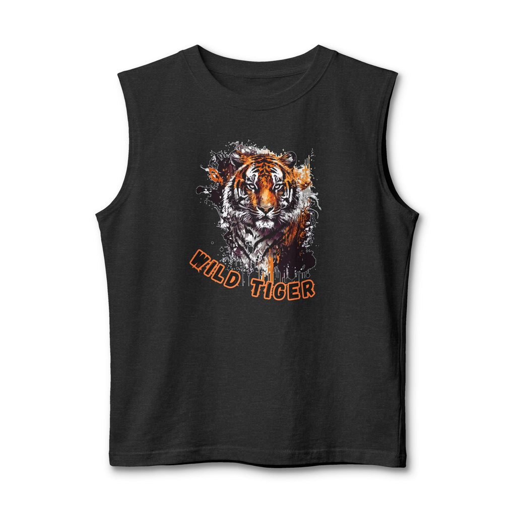 Wild Tiger Muscle Tank, Tiger Head Graphic Tank Top, Men's Tiger Shirt, Unisex Tiger Tank, Streetwear Tiger Tee