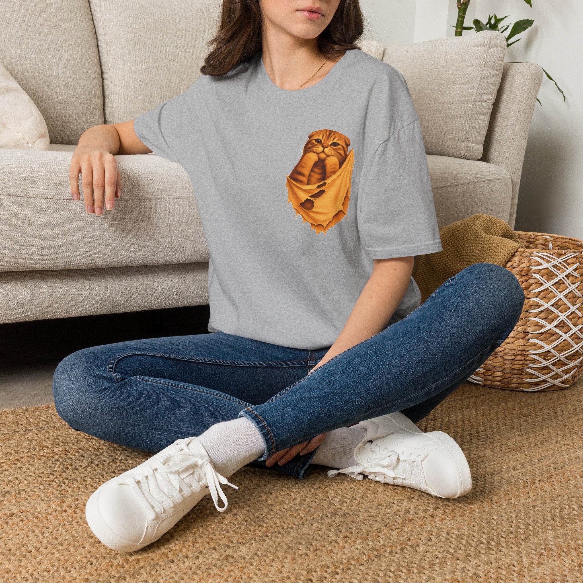 Cat in a Pocket T-Shirt — Cute Pocket Kitten Graphic Tee