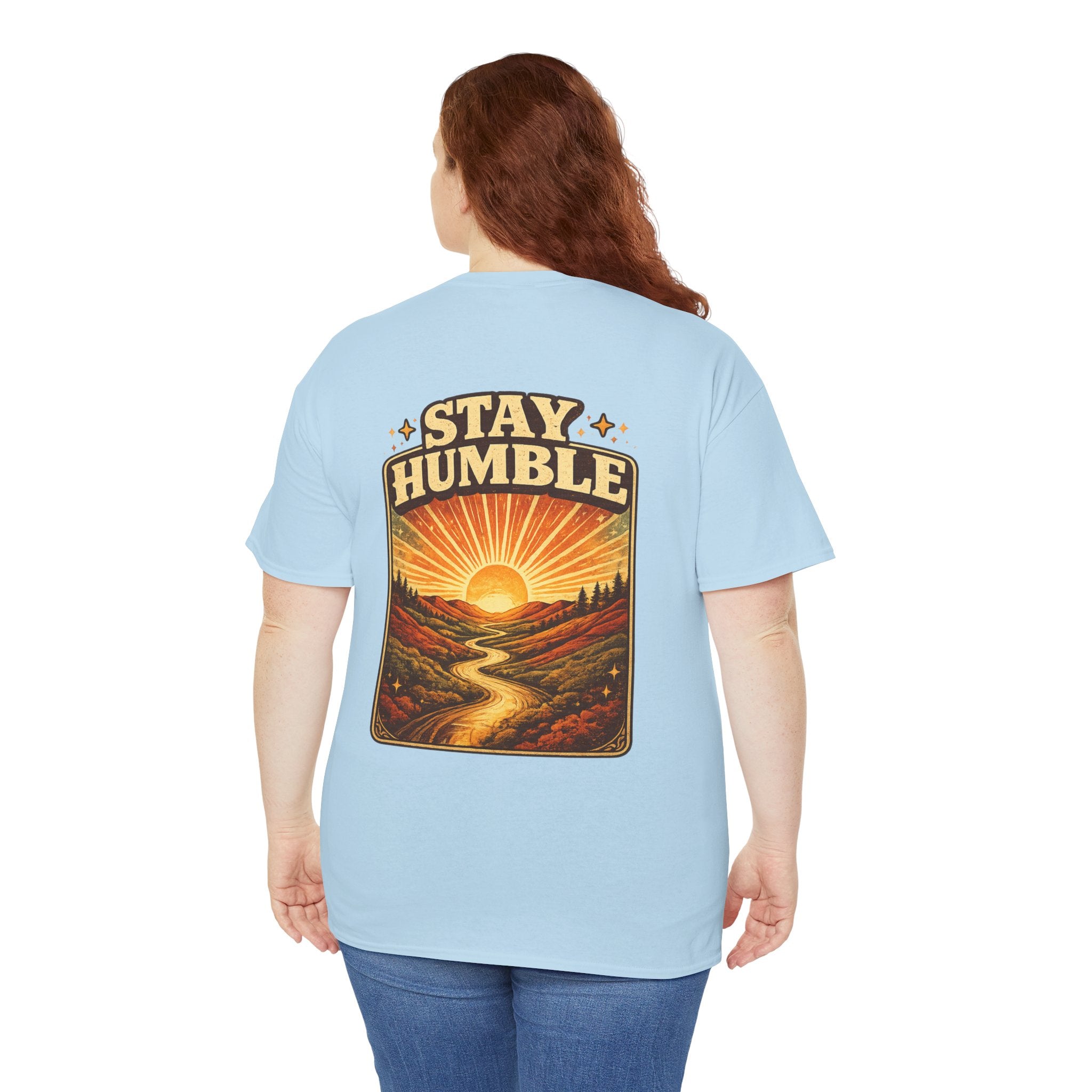 Stay Humble Sunset Tee - Retro Sunrise Graphic T-Shirt