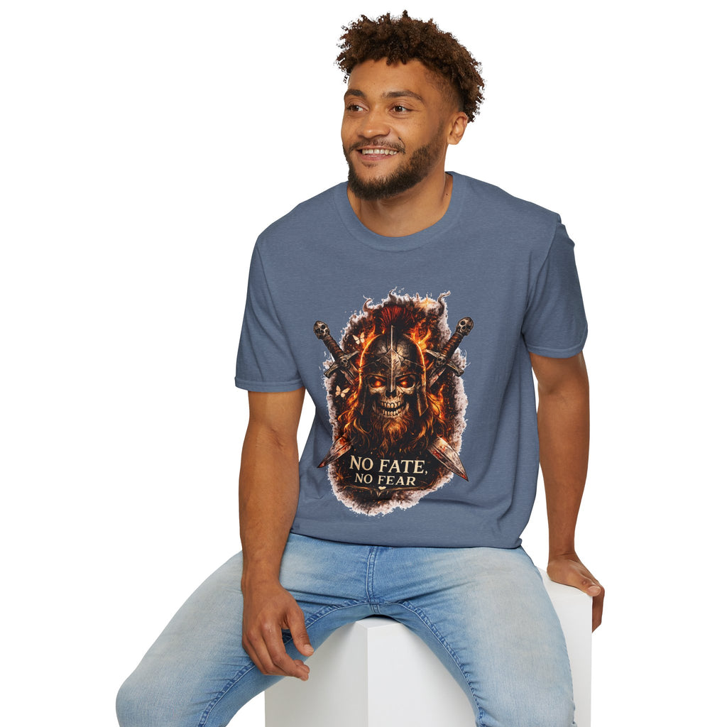 Viking Skull T-Shirt, Dragon Warrior Tee, Biker Graphic Shirt, Gothic Viking Shirt, No Fate No Fear Tee, Fantasy Streetwear