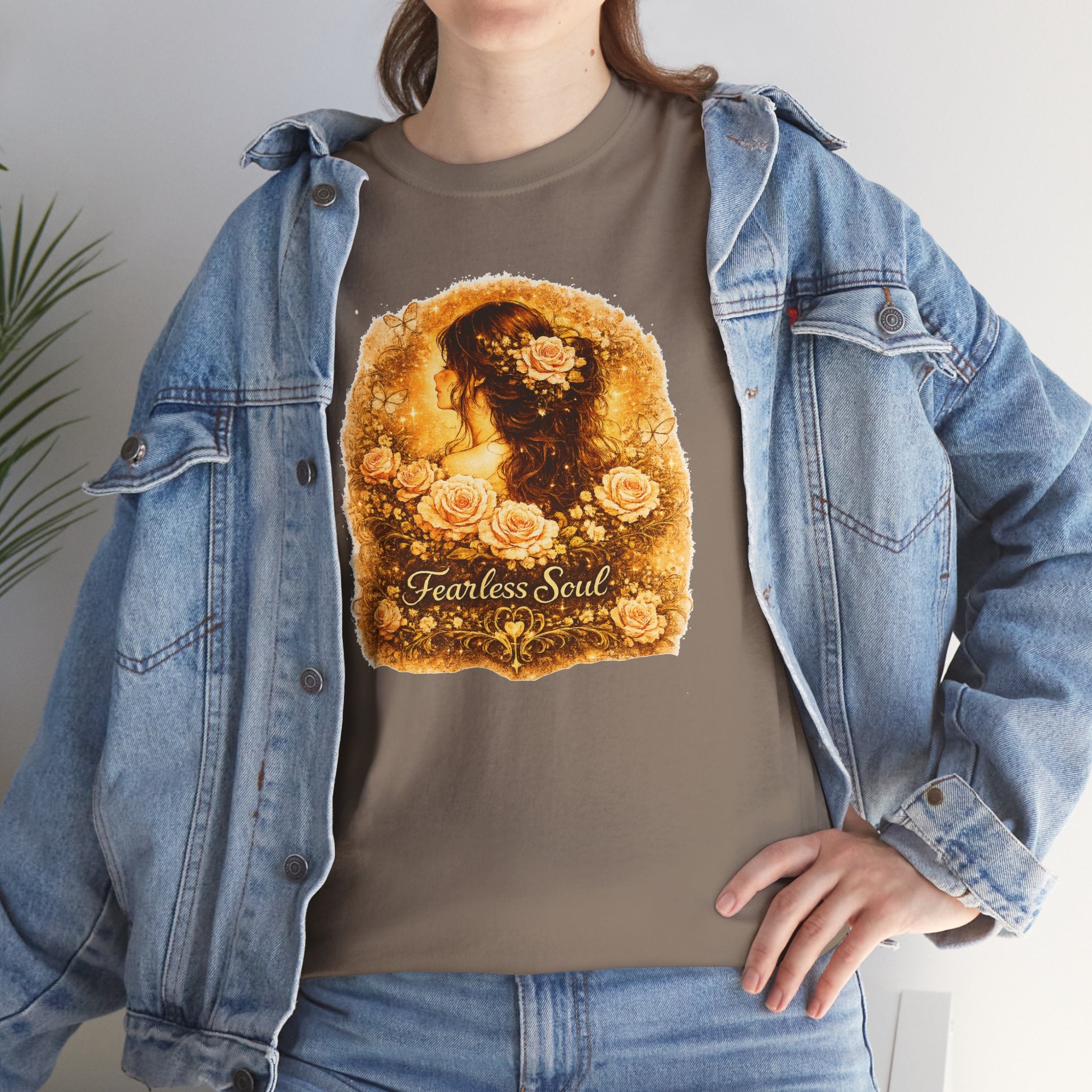 Fearless Soul Shirt, Vintage Floral Woman Tee, Feminine Aesthetic T-Shirt, Boho Graphic Tee, Cottagecore Shirt, Romantic Floral Shirt
