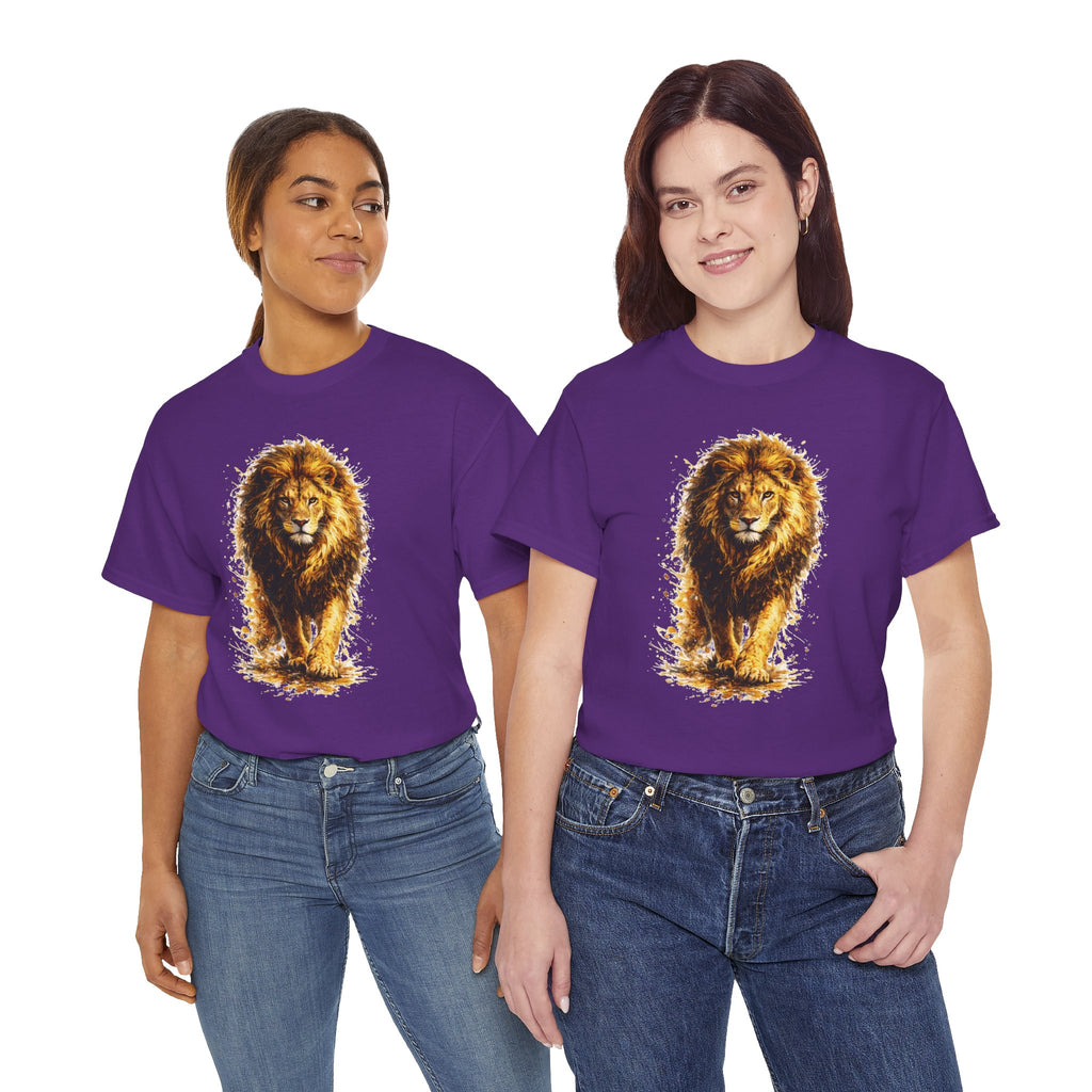Lion Graphic T-Shirt, Majestic Walking Lion Tee, Watercolor Wildlife Shirt, Unisex Animal Graphic Tee, Lion Lover Gift, Nature Art Shirt