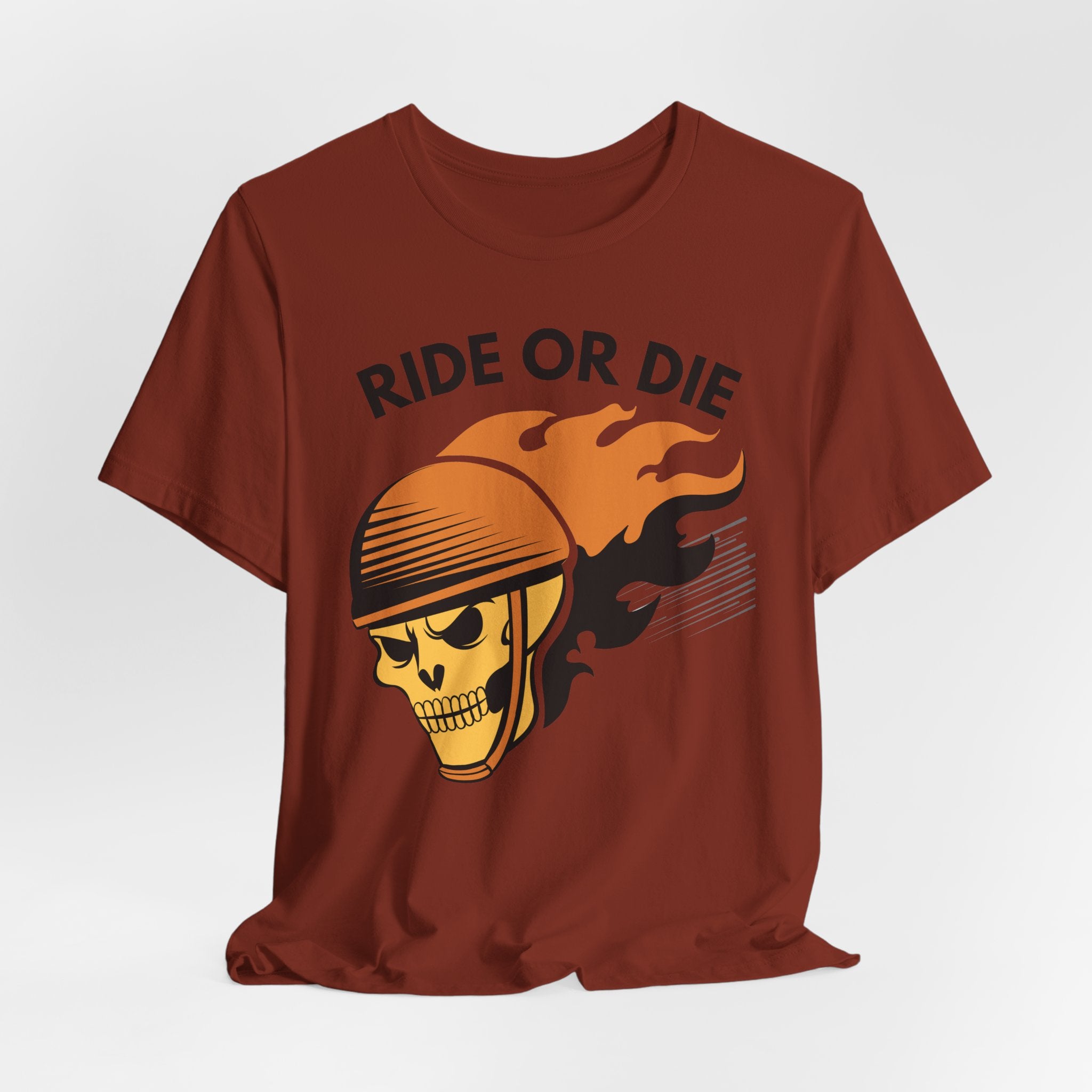Ride or Die Skull Helmet T-Shirt | Biker Graphic Tee for Men | Vintage Motorcycle Shirt