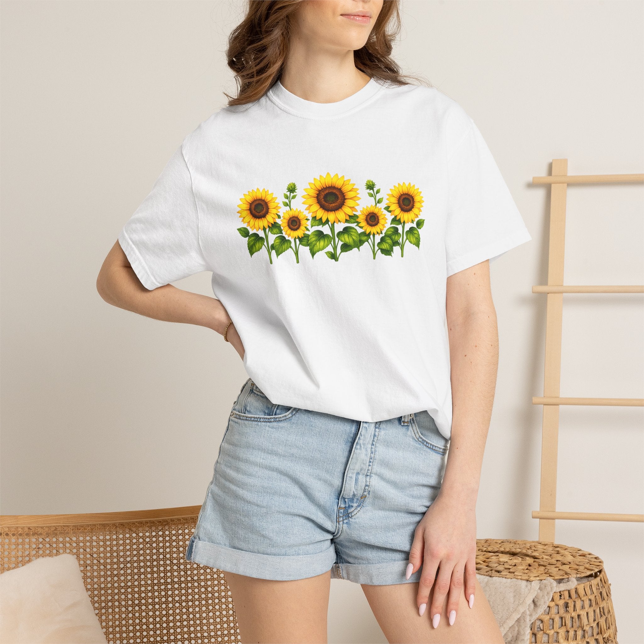 Sunflower Shirt for Women, Sunflower T-Shirt, Floral Graphic Tee, Botanical Shirt, Wildflower Tee, Comfort Colors 1717