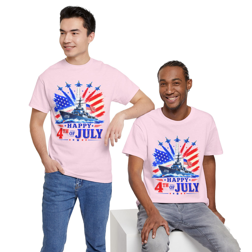 Happy 4th of July Shirt, Patriotic USA Flag Tee, American Eagle & Navy Ship Shirt, Independence Day T-Shirt, Military Pride Gift