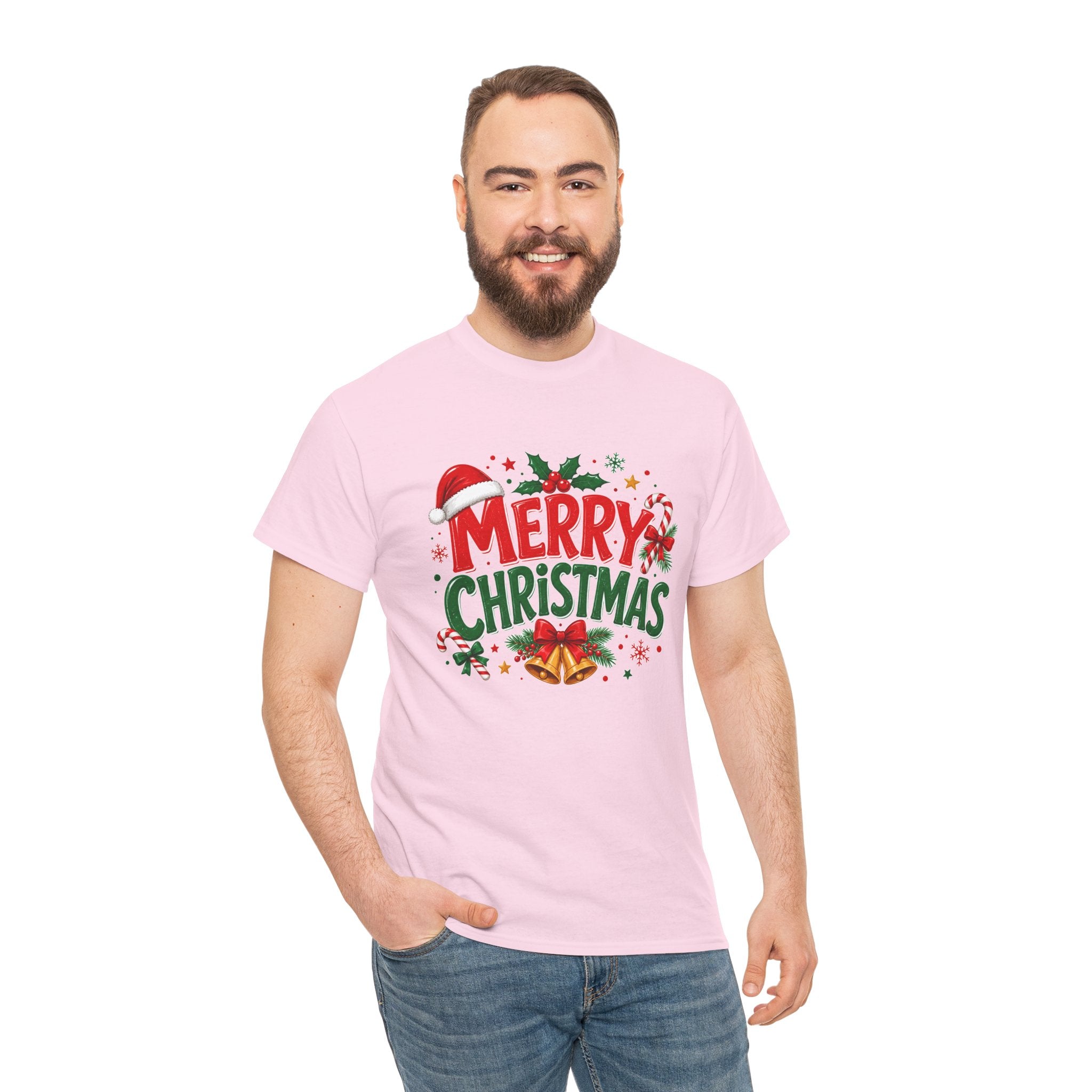 Merry Christmas Shirt, Christmas Graphic Tee, Santa Hat T-Shirt, Holiday Party Shirt, Xmas Gift for Men Women