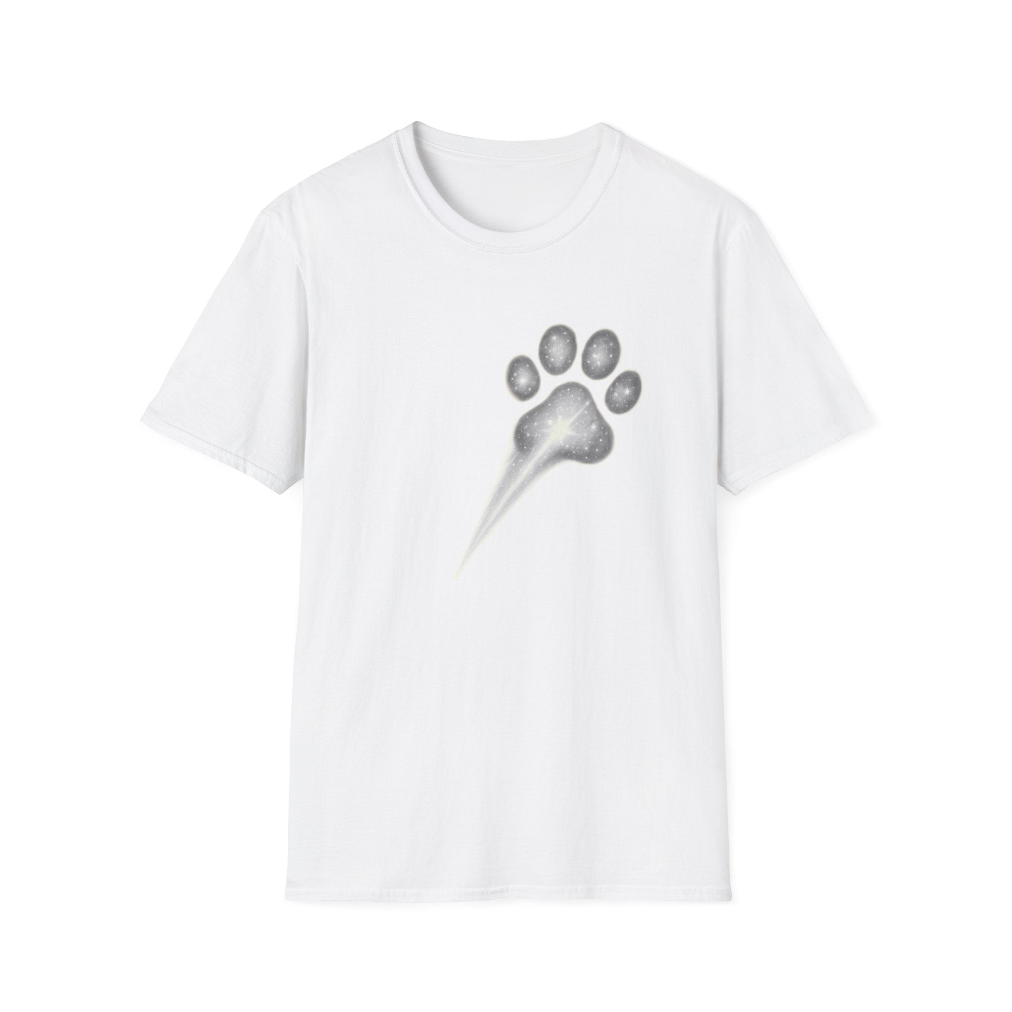 Cat Paw Meteor T-Shirt - Minimalist Paw Print Meteor Design