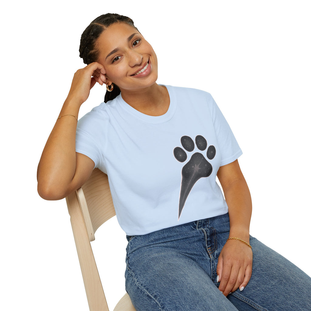 Minimal Paw Print T-Shirt, Dog Lover Tee, Aesthetic Pet Shirt, Paw Comet Design