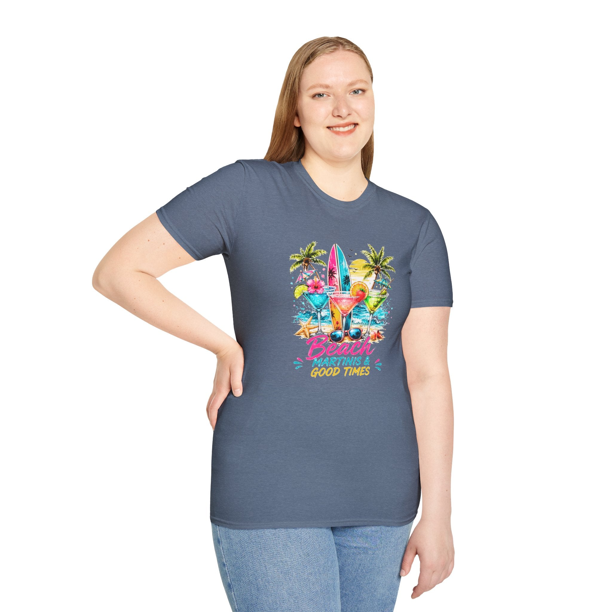 Beach Cocktails T-Shirt, Tropical Summer Shirt, Beach Martini Tee, Coastal Vacation Shirt, Summer Graphic Tee