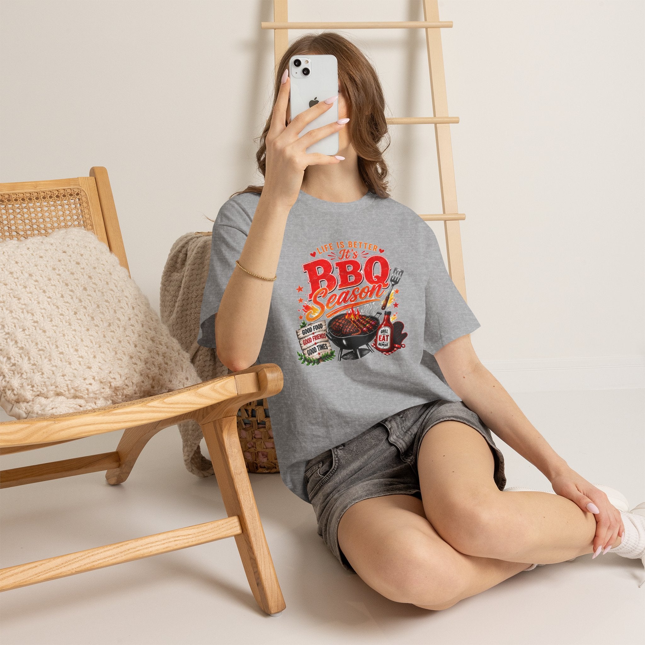 BBQ Season T-Shirt | Life Is Better It's BBQ Season Tee | Funny Grill Shirt | Summer Cookout Shirt | Barbecue Lover Gift | Backyard BBQ Tee