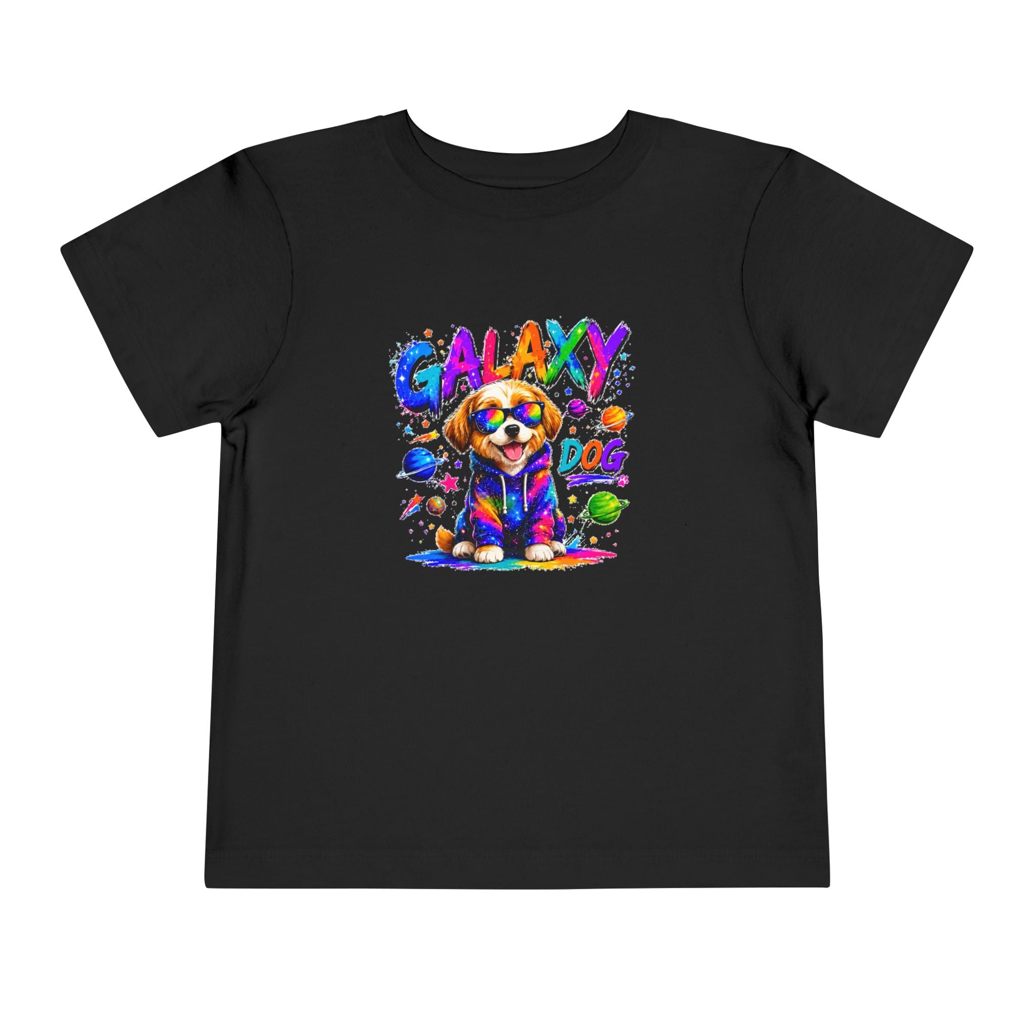 Galaxy Dog Toddler Shirt, Space Puppy Toddler Tee, Colorful Dog Kids Shirt, Cute Galaxy Puppy Tee, Rainbow Space Dog Gift for Boys Girls