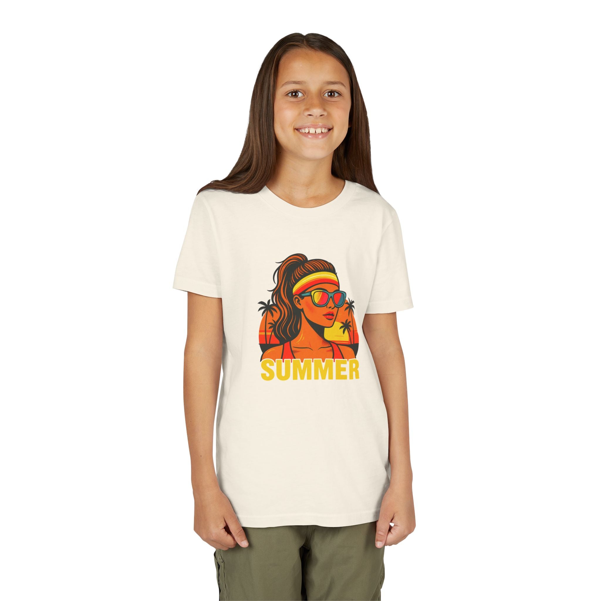 Girls Summer Graphic Tee | Retro Sunshine Youth Shirt | Cute Vacation T-Shirt