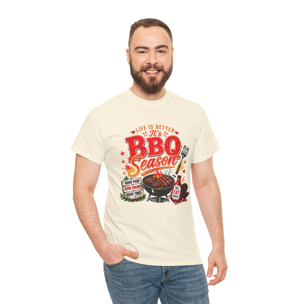 BBQ Season T-Shirt | Life Is Better It's BBQ Season Tee | Funny Grill Shirt | Summer Cookout Shirt | Barbecue Lover Gift | Backyard BBQ Tee