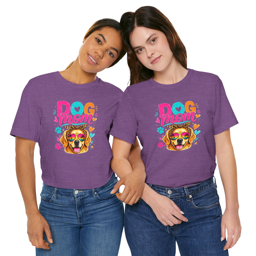Dog Mom T-Shirt | Golden Retriever Shirt | Funny Dog Mom Gift | Colorful Retro Dog Lover Tee | Unisex Graphic T-Shirt