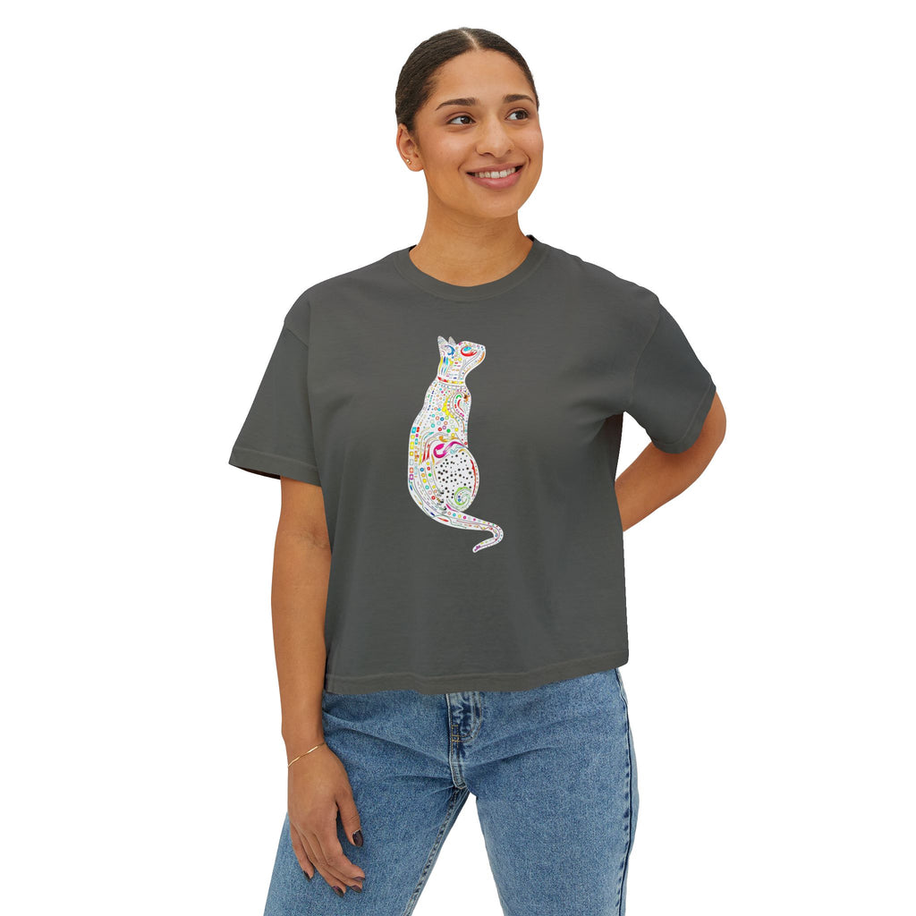 Cute Cat T-Shirt, Colorful Cat Graphic Tee, Cat Lover Gift Idea