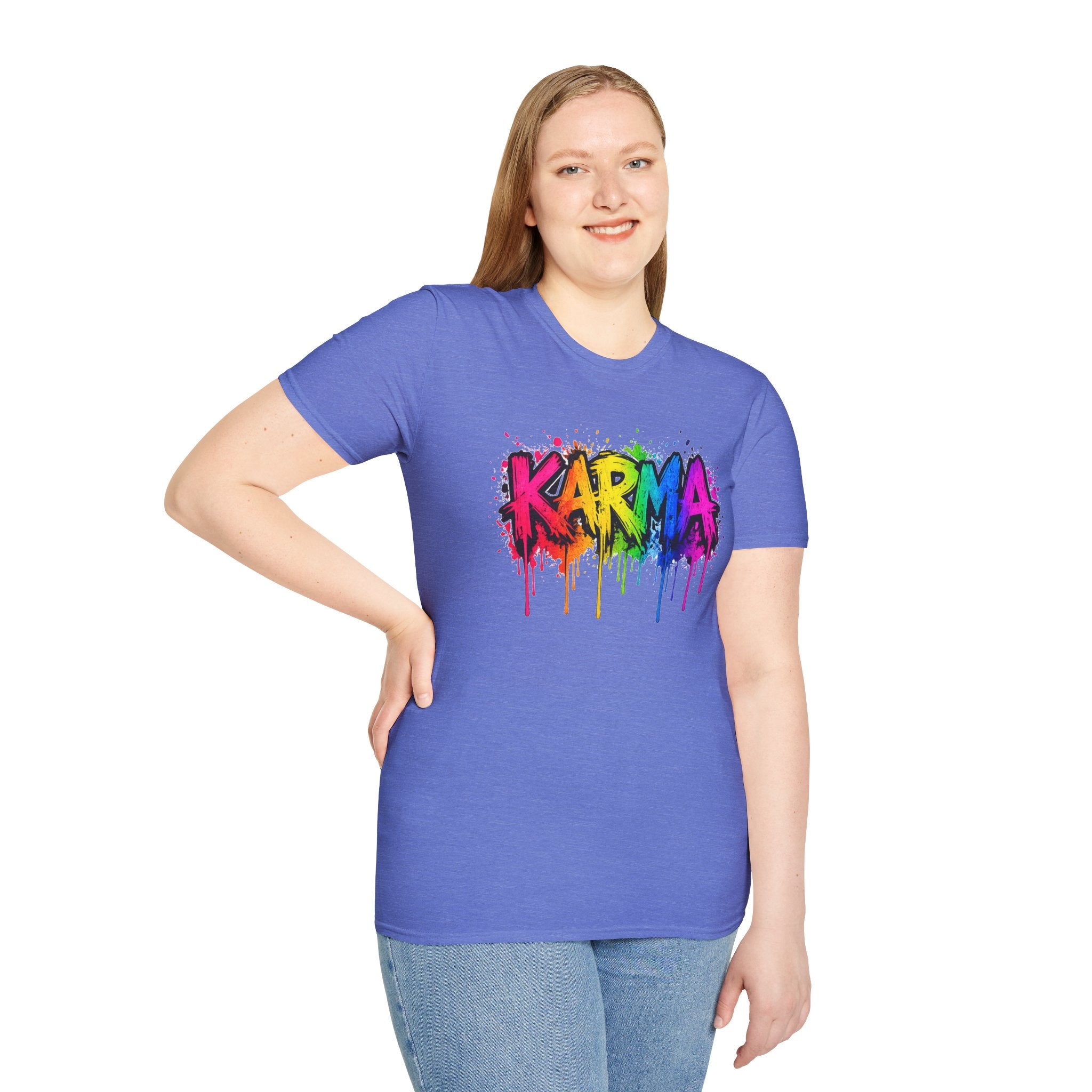 Karma Rainbow Drip Shirt, Funny Graphic Tee, Colorful Streetwear T-Shirt, Unisex Casual Tee, Gift Idea