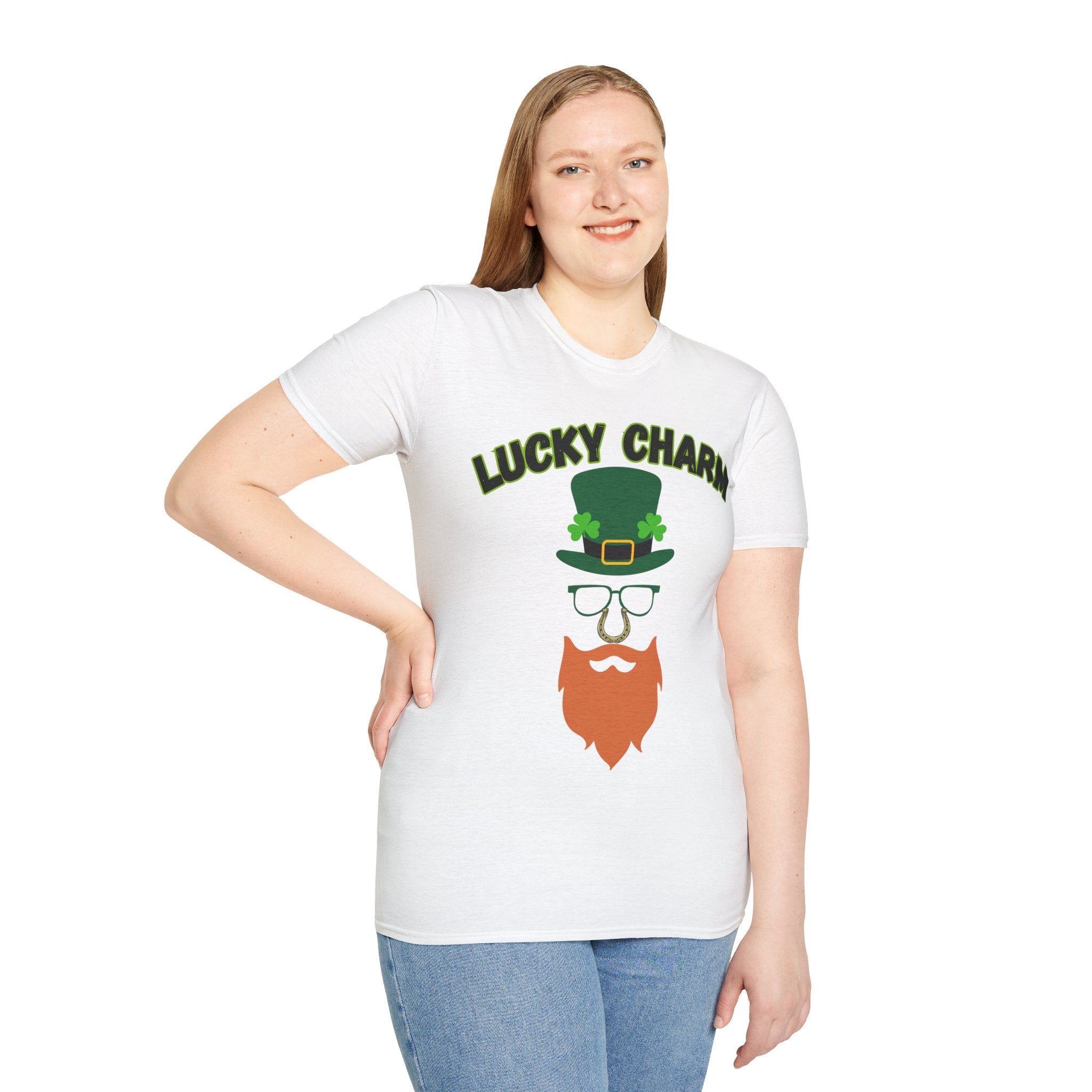 Lucky Charm St. Patrick’s Day T-Shirt — Leprechaun Hat & Beard Graphic