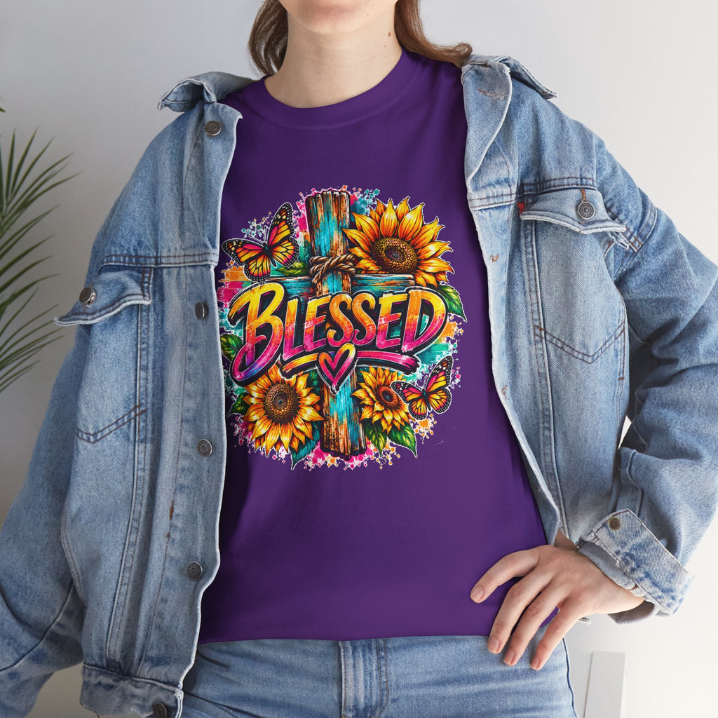 Blessed Christian T-Shirt, Faith Hope Love Tee, Jesus Cross Shirt, Religious Graphic Tee, Christian Gift, Unisex Shirt