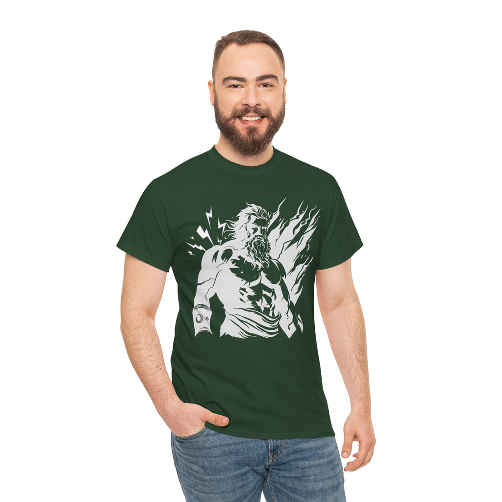 Mythic Thunder God Tee — Vintage Lightning Warrior Graphic T-Shirt