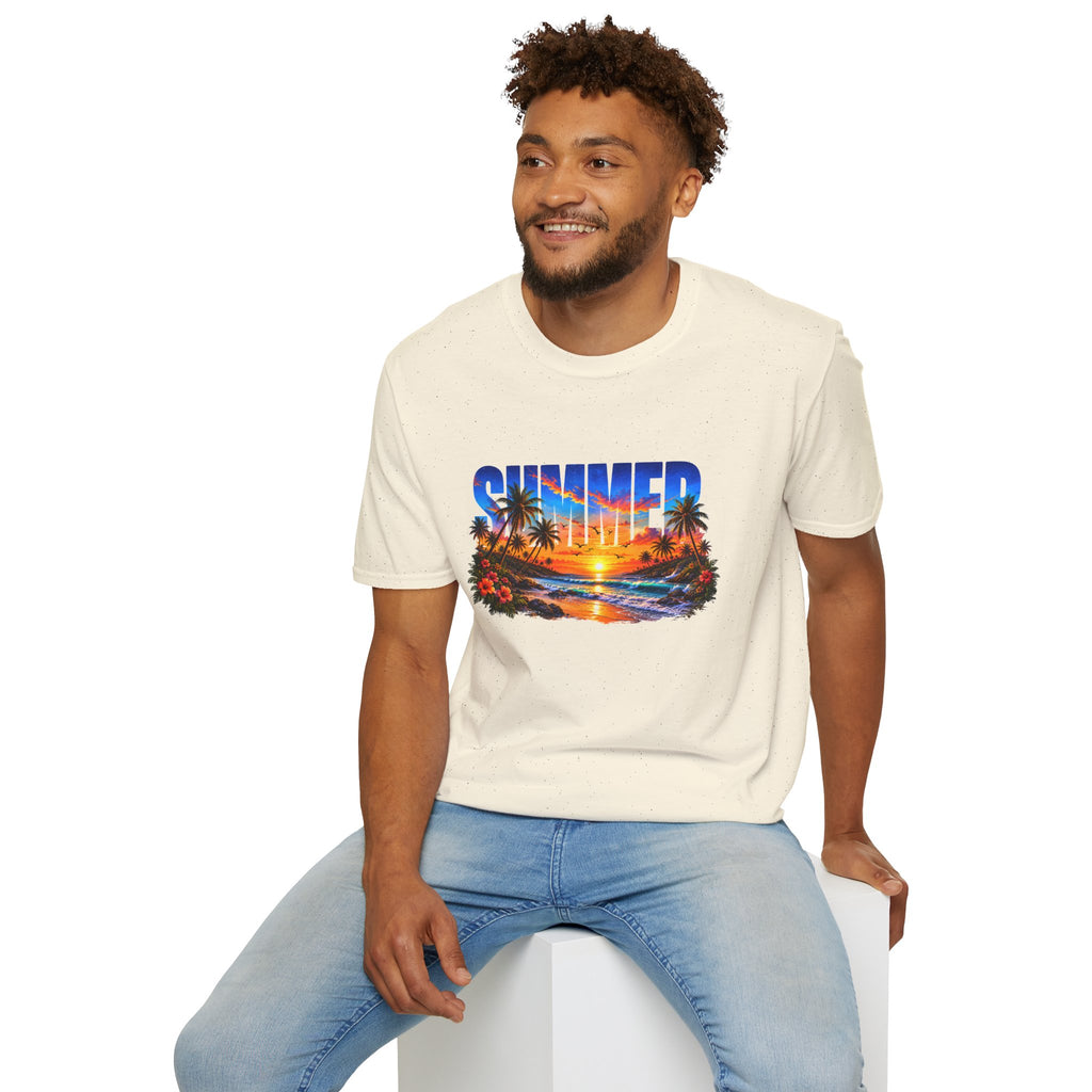 Summer Beach T Shirt Sunset Palm Graphic Tee