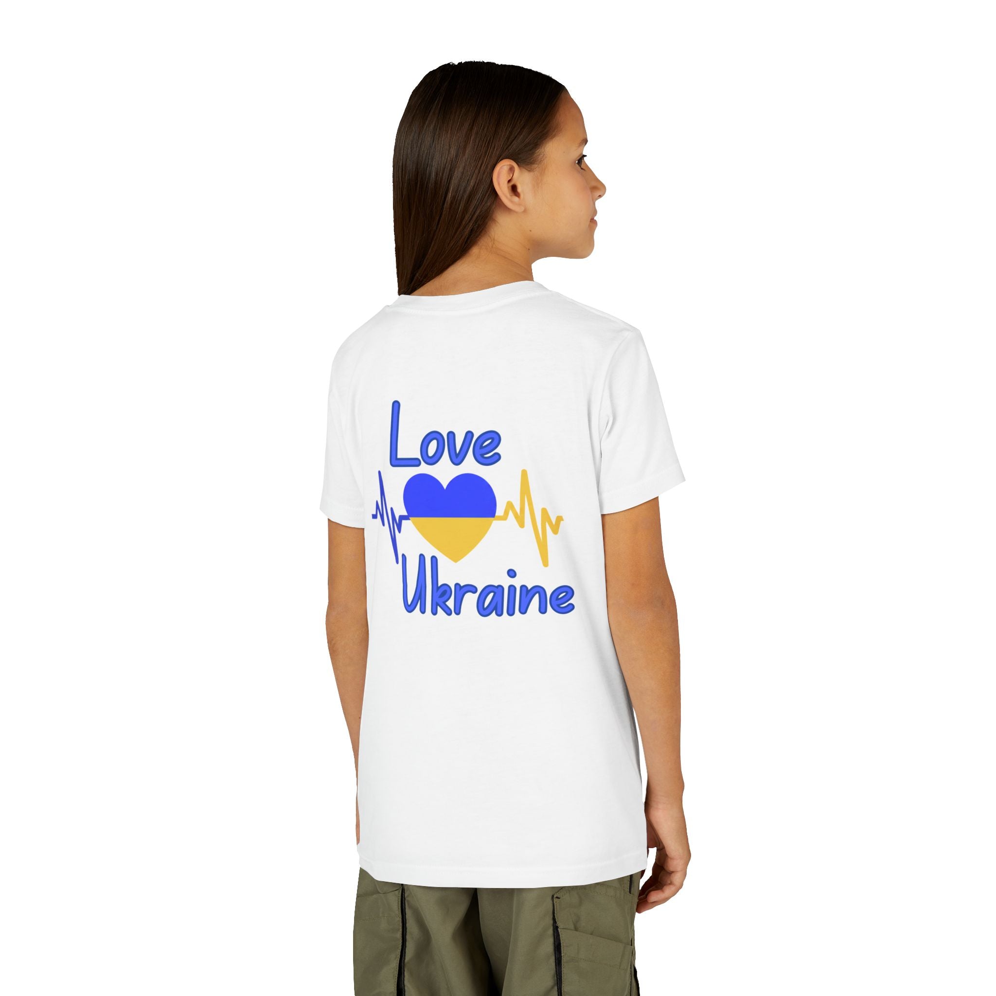 Youth Tee — Love Ukraine Heartbeat Kids Shirt
