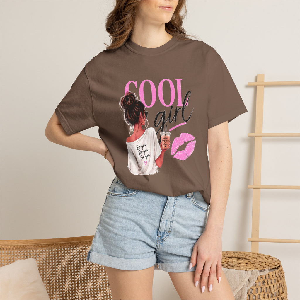 Cool Girl Graphic T‑Shirt — Pink Lip Print Casual Tee