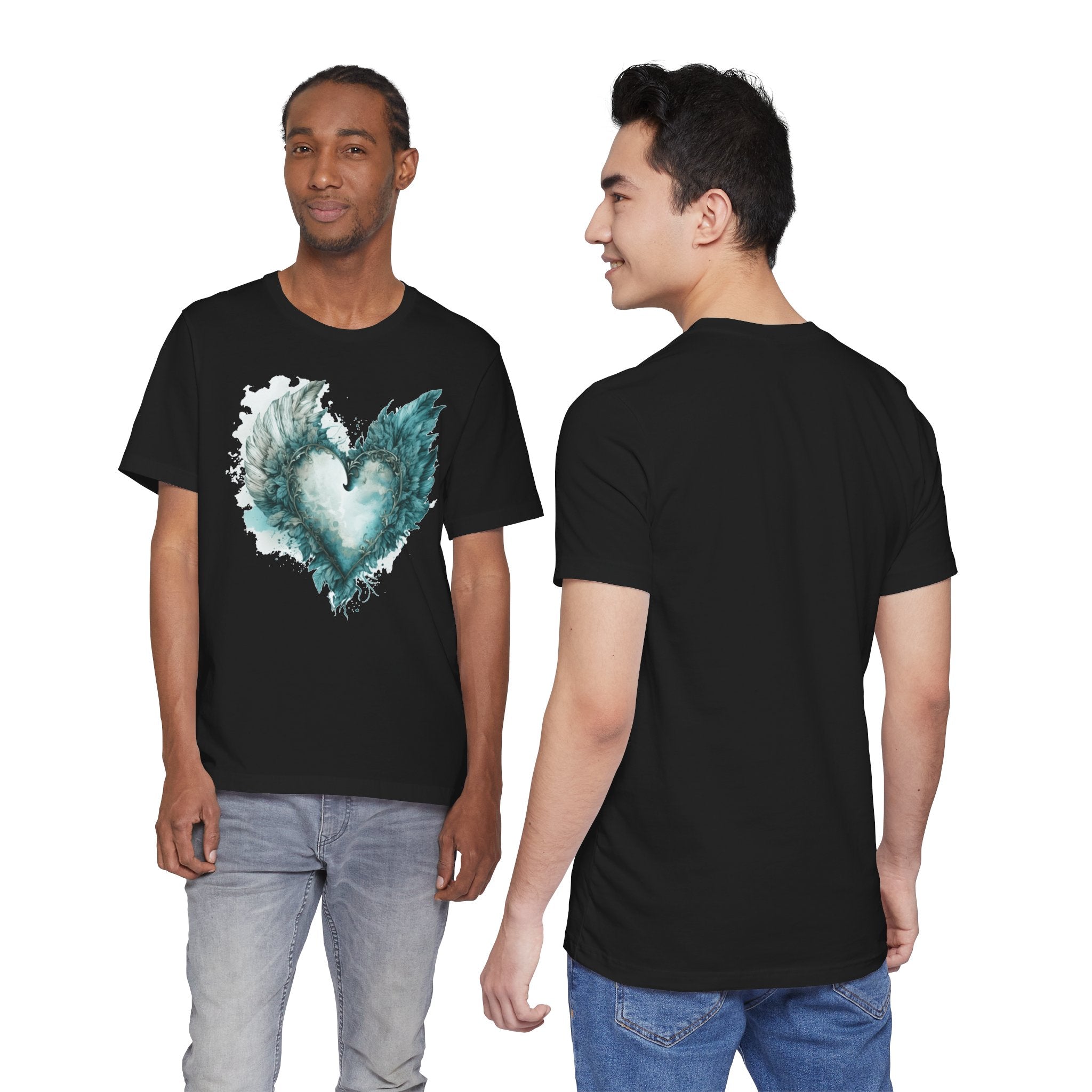 Winged Heart T-Shirt, Watercolor Heart with Wings Shirt, Aesthetic Graphic Tee, Unisex Vintage Style Shirt