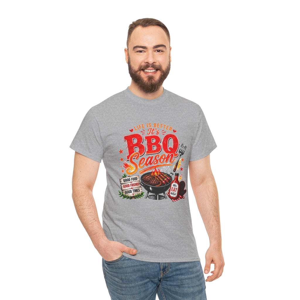BBQ Season T-Shirt | Life Is Better It's BBQ Season Tee | Funny Grill Shirt | Summer Cookout Shirt | Barbecue Lover Gift | Backyard BBQ Tee