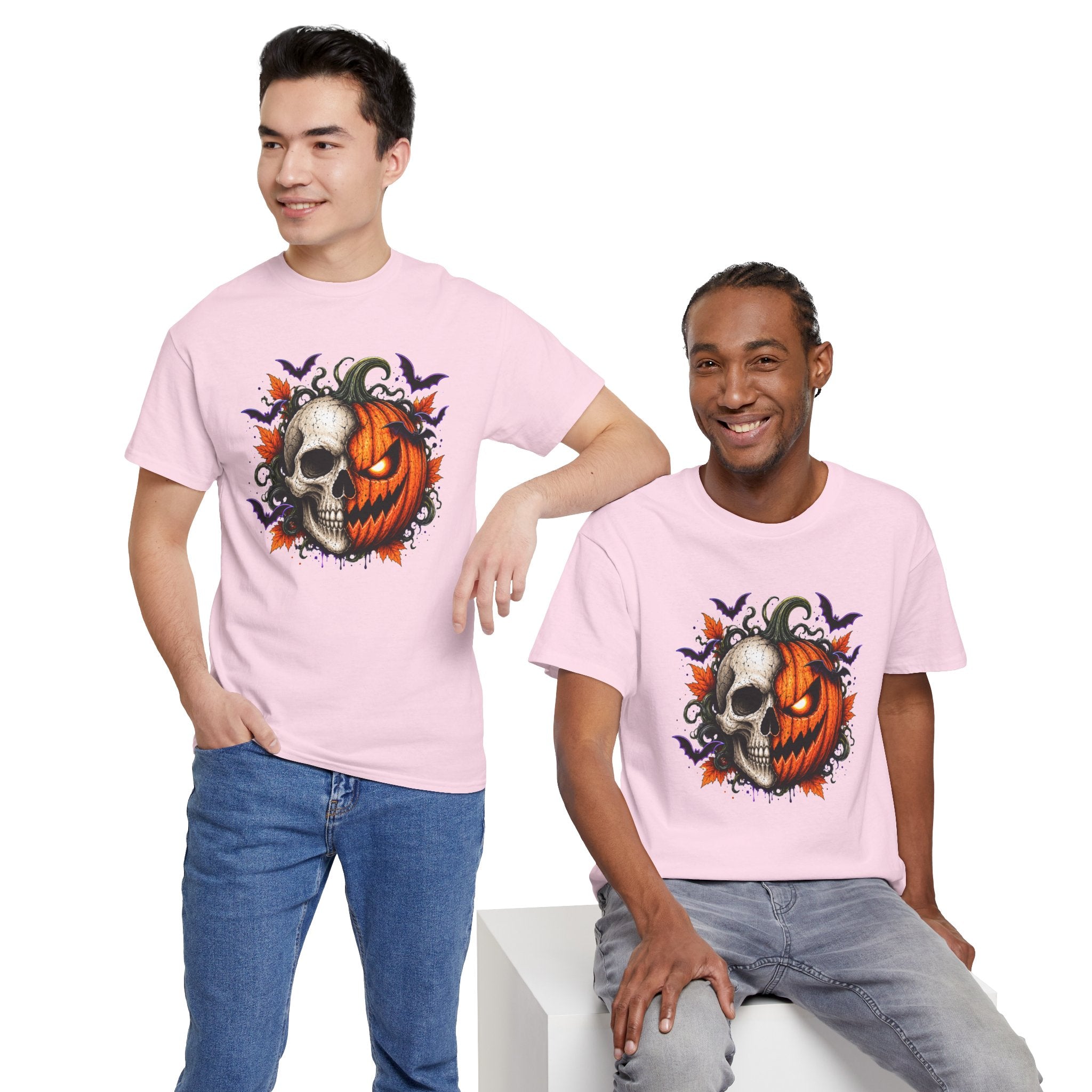Halloween Skull Pumpkin T-Shirt, Spooky Jack O Lantern Graphic Tee, Unisex Halloween Shirt, Gothic Fall Tee
